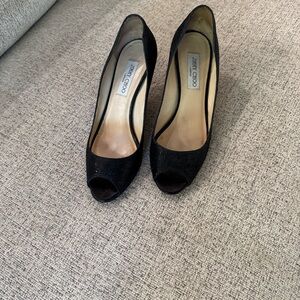 Jimmy Choo Black Peep Toe Heels